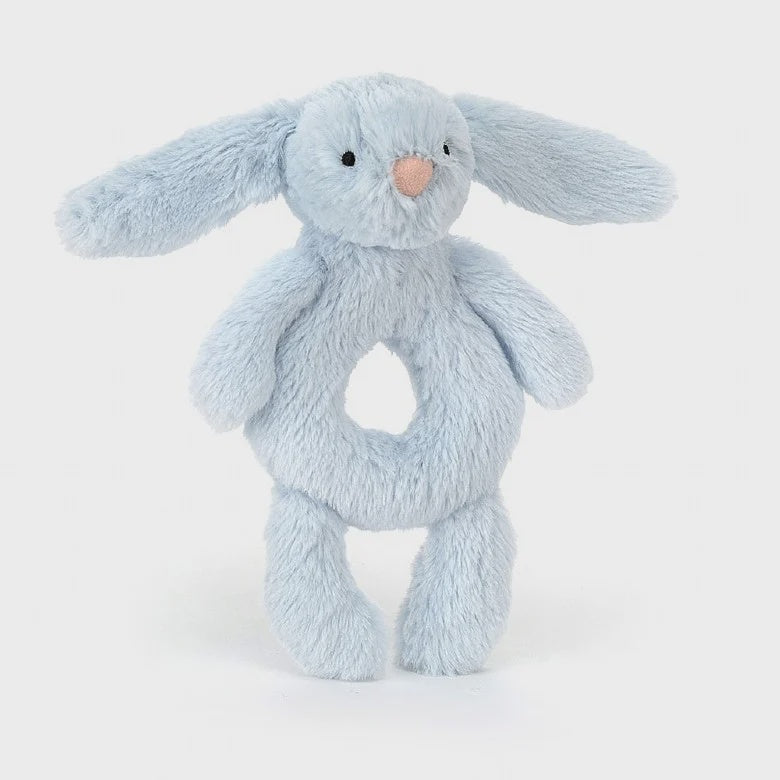 Bashful Blue Bunny Ring Rattle