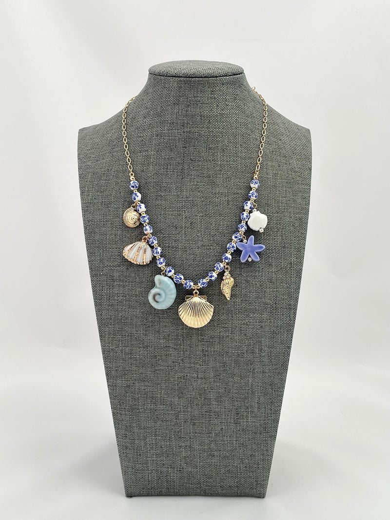 Blue Seashore Charm Necklace