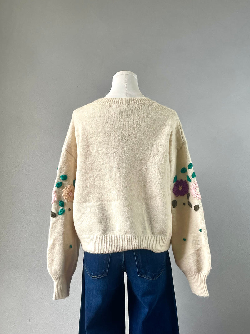 Embroidered Flowers Sweater