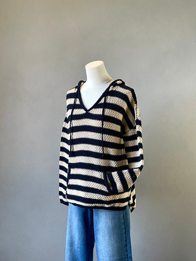 Striped Knit Hoodie